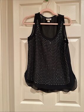 Pretty Rebellious Black Studded Chiffon Camisole